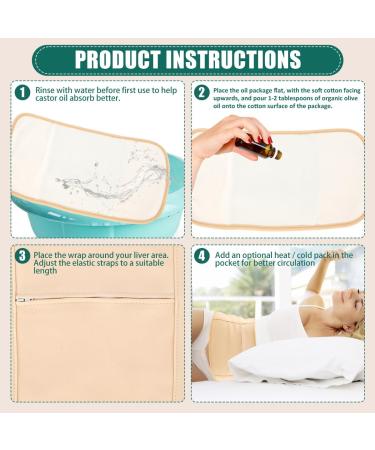 Castor Oil Wrap 4Pcs Waist Neck Oil Pack Set Washable Reusable Knee Essential Oil Wrap Mess-Free Oil Pack Wrap with Adjustable Elastic Strap Comfortable Oil Pack Leak-Proof Oil Pack for Waist Neck Knee - Buy Online on GoSupps.com