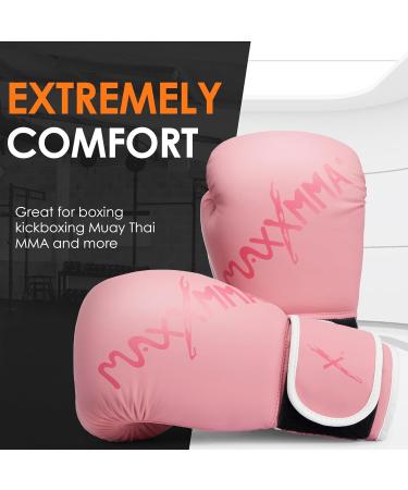 MAXXMMA Pro Style 10 oz Boxing Gloves for Men & Women - Pink Heavy Bag Training Muay Thai Sparring & Kickboxing - Buy Online on GoSupps.com