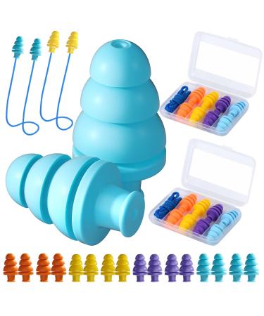 Ear Plugs for Sleeping Noise Cancelling 8 Pairs Reusable Earplugs for Sleeping Concert Snoring Travel Work Soft Style 4Colors 33dB Highest NRR