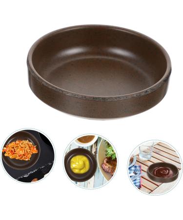 Zerodeko 2pcs Chili Sauce Snack Plate Mini Appetizer Plate Ice Cream Bowl Kitchen Gadgets Pickles Melamine 9X9X2.4CM Brown - Buy Online on GoSupps.com