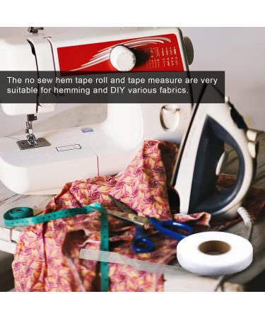 Savita 2 Rolls Hem Tape for No Sew Hemming - 140 Yards, Iron-On Fabric Fusing Tape for Clothes, Pants, Jeans, Skirts - Black 1.5cm & White 2cm Width - Buy Online on GoSupps.com