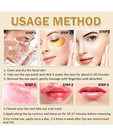 30 Pieces Lip Masks & 24K Gold Under Eye Gel Patches - Moisturizing Skincare Reduces Fine Lines & Dark Circles Perfect Birthday Gifts for Women - Buy Online on GoSupps.com