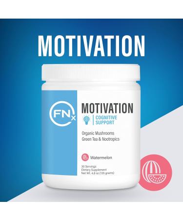 Fenix Nutrition Motivation Cognitive Supplement | Organic Mushrooms Great Tea & Nootropics | Combat Daily Energy Slumps & Brain Fog | Boost Mood Alertness Focus & Energy | 30 Servings | Watermelon - Buy Online on GoSupps.com