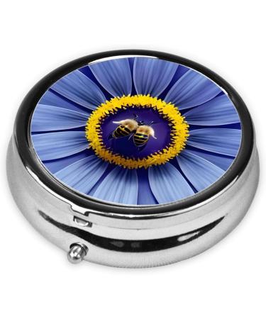 Flower Heart Beeround Pill Box - 3 Compartment Portable Travel Organizer for Purse & Pocket - Buy Online on GoSupps.com