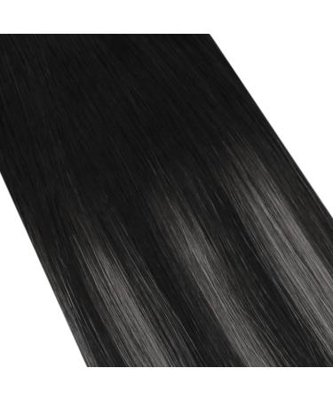 Moresoo 24 Inch Tape in Balayage Human Hair Extensions #1B/Silver/1B - 20 Pieces Remy Hair for Black to Silver Ombre Look - Buy Online on GoSupps.com