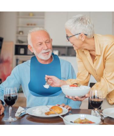 Washable Silicone Bibs for Adults - Reusable Waterproof Dinners for Men Women & Disabled - 2 Pack - Buy Online on GoSupps.com
