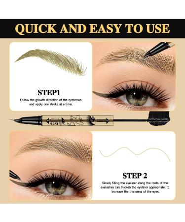 MOTIBACK Microblading Eyebrow Pencil Water Resistant Eyebrow Pencil 2in1 Dual Ended Eyebrow Brush Mascara for Longlasting Defined Eyebrows Light Brown - Buy Online on GoSupps.com
