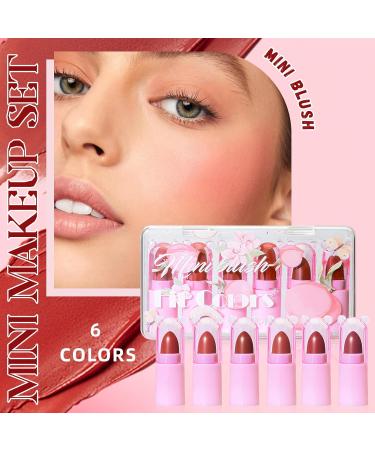 HOSAILY 6 Colors Mini Cream Blush Stick Set Matte Velvet Cream Blush Makeup Lightweight Natural Blendable Face Blush Stick Multi-Use Lip and Cheek Tint Cream Blusher for All Skin Tones - Buy Online on GoSupps.com