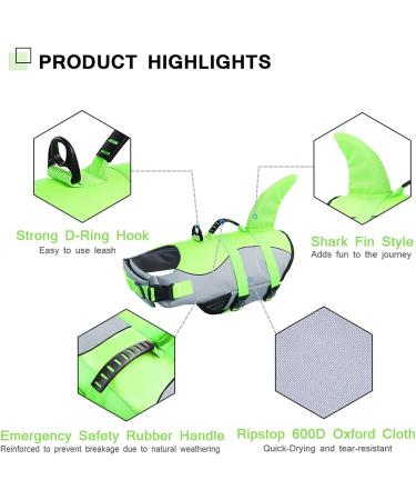 Buy Cit toile Dog Life Jacket - Light & Safe for Water Sports | Reflective with Handle for Small Medium & Large Dogs - Green - Buy Online on GoSupps.com