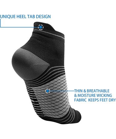 Plantar Fasciitis Socks for Achilles Tendonitis Relief - Compression Foot Sleeves with Arch Support - Heel Pain Relief - Foot & Ankle Support - Black - 2X-Large - Buy Online on GoSupps.com