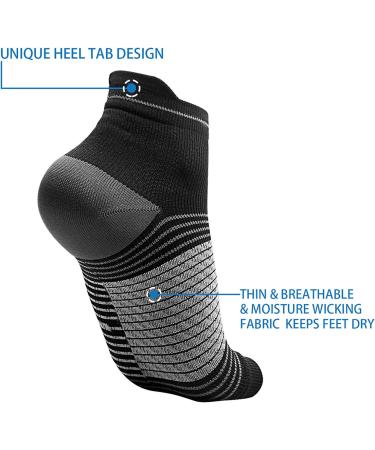 Plantar Fasciitis Socks - Achilles Tendonitis Relief - Compression Foot Sleeves - Arch Support - Heel Pain Relief - Foot & Ankle Support - Black - Medium (1/2/6 Pairs) - Buy Online on GoSupps.com