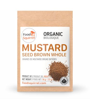 Organic Brown Mustard Seeds Whole 2oz (56g) - Spicy & Aromatic Raw Whole Mustard Seeds Pop in Hot Oil Perfect for Indian African & European Cuisines Mustard Seeds 2oz (56g)