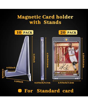 Chinco 20 Pieces Magnetic Card Holders Card Cares with 10 Packs Clear Acrylic Stands 35 Pt Clear Trading Cards Cases Protectors for Sports Card Baseball Card Basketball Card Trading and Display 30 - Buy Online on GoSupps.com