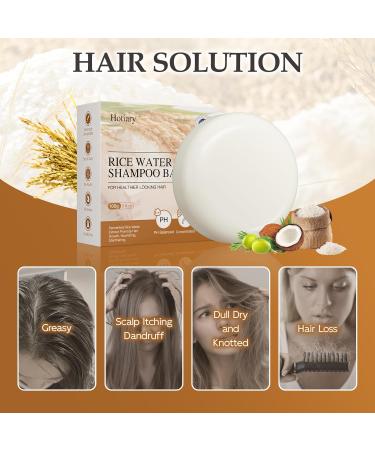 Rice Shampoo Bar - Solid Rice Water Soap for Hair Growth & Strength | Anti Hair Loss for Fine & Oily Hair | Cruelty-Free & Silicone Oil Free - Buy Online on GoSupps.com