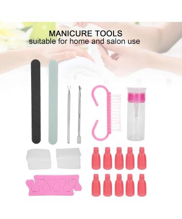 Nail Manicure Tools Set Nail Remover Tools Set Cuticle Cutter Pusher Nail Files Nail Wipe Cotton Pads for Shaping Removing and Polish Soak Off Clips - Buy Online on GoSupps.com