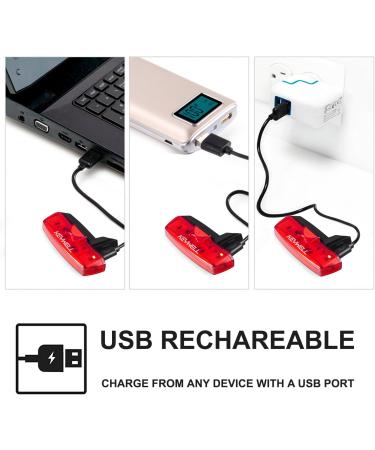 Bike Tail Light USB Rechargeable - Super Bright LED Rear Bicycle Light | 6 Lighting Modes for Road & Mountain Cycling Safety (Red) - Buy Online on GoSupps.com