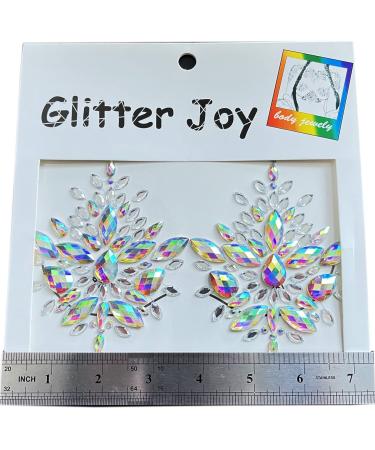 Kotbs Body Jewels Rhinestone Sticker 2-Sheet Mermaid Chest Gems and Breast Pasties Set - Halloween Festival Rave Party Body Art Gems - Buy Online on GoSupps.com