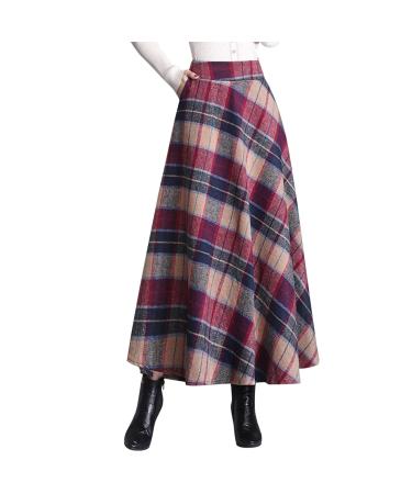 Women's skirt short black Elegant Flowers A-line chiffon swing bell rock elastic waist beach skirt fold skirt long rock elegant leisure skirt a-line skirts red XL