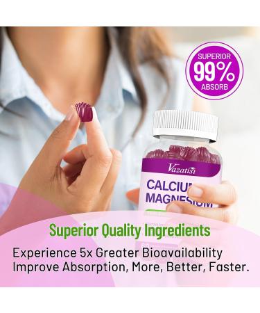 Calcium Magnesium Zinc Gummies with Vitamin D3 and K2 High Absorption Magnesium Glycinate Potassium for Immune and Muscles Vegan Elderberry Flavor 120 Gummies Sweet Elderberry 60 Count (Pack of 2) - Buy Online on GoSupps.com