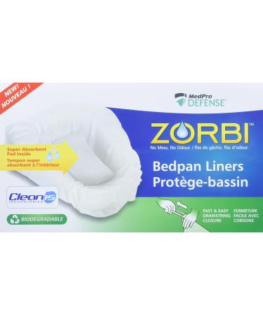 Zorbi Biodegradable Commode and Bedpan Liner Bags with Super Absorbent Pads White 20 Count - Buy Online on GoSupps.com
