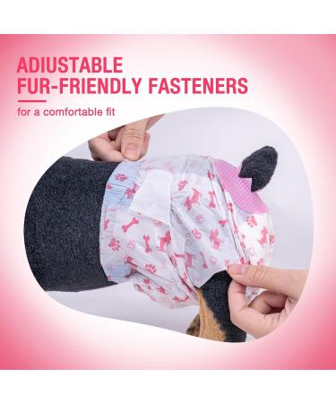 Pet Soft Dog Diapers for Bitches - 40 Disposable High-Suction Diapers for Dogs & Cats - Adjustable Tail Hole (M) - Buy Online on GoSupps.com