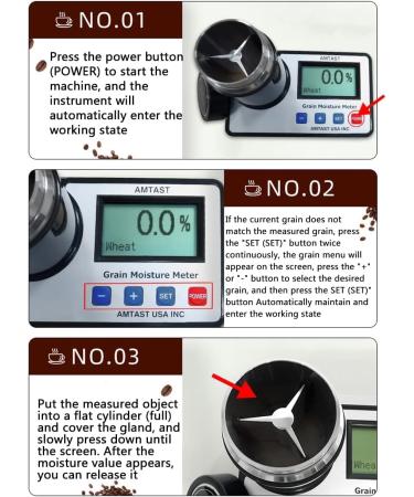 HDCCDM Smart Grain Moisture Meter Grain Moisture Analyzer with Backlit LCD Screen for Wheat Maize Corn Coffee Cocoa Soybean Rice Almond Peanut Sesame Sorghum Canola Barley - Buy Online on GoSupps.com