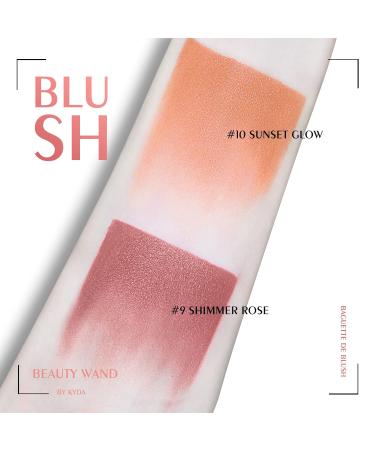 Kyda Blush Beauty Wall - Long-Lasting Liquid Face Touch Rouge with Pillow Applicator | Natural Shimmer Cream Blush (#10 Sunset Glow) - 0.6 fl oz - Buy Online on GoSupps.com