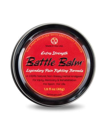 Battle Balm Extra Strength Pain Relief Cream (1.9-Ounce) - All-Natural and Organic Topical Analgesic for Arthritis Muscle Soreness Sprains Strains Bruises and More. Professionally Approved.