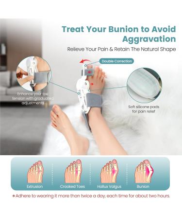 Bunion Corrector for Men & Women | Adjustable Big Toe Splint & Straightener with Silicone Pad - Perfect for Bunions Left/Right Feet - Buy Online on GoSupps.com