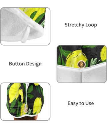 Lemon Leaves Microfiber Towel Turban for Kids & Women - Quick Dry 2 Pack (9.5 x 24) - Perfect for Home & Travel - Buy Online on GoSupps.com