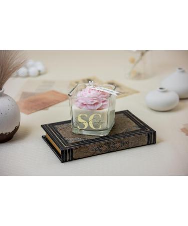 Red Peony & Rosewater Candle - 100% Natural Soy Wax in Decorative Square Jar | Perfect for Gender Reveal Birthdays & Weddings - Buy Online on GoSupps.com
