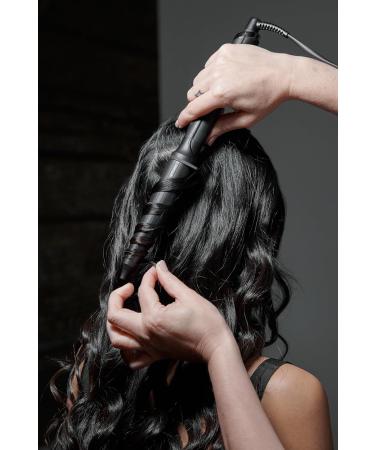 ghd Creative Curl Tapered Hair Curling Wand 1" Innovative Round Base to 0.9" Tip with Safer-for-Hair Styling Temperature Designed to Create Tight Textured Hair Curls to Soft Beachy Waves Black + Curl Hold Spray - Buy Online on GoSupps.com