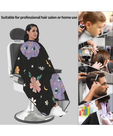 Professional Haircut Cape - Butterflies & Flowers Hairdressing Salon Cape with Adjustable Snap Closure | Hairdresser Apron for Cats & Flowers - Buy Online on GoSupps.com