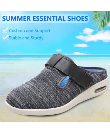 Women's Diabetic Slippers - Wide Width Walking Shoes 9 X-Wide Gray - Adjustable Closures for Edema, Plantar Fasciitis, Bunions, Arthritis, Swollen Feet - Buy Online on GoSupps.com