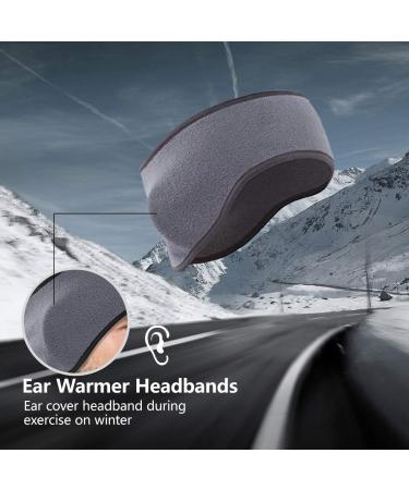 KUTOLAKI Ear Warmers Headband 2 Pack - Fleece Earbands for Running, Hiking, Riding - Moisture Wicking, Stay Warm - Black & Gray - Buy Online on GoSupps.com