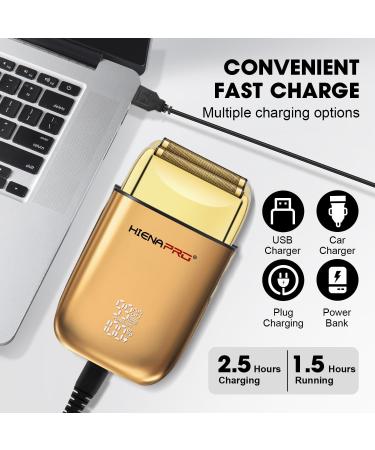 Professional Gold Foil Shaver for Men - Cordless Rechargeable Electric Razor with LED Display & Detachable Design - Perfect for Close Shaving & Barber Use - Buy Online on GoSupps.com