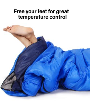 BISINNA 4 Season Backpacking Sleeping Bag with Pillow - Waterproof Lightweight Warm Washable for Adults Kids - Ideal for Camping Hiking Mountaineering - Blue (Right Zipper) - Buy Online on GoSupps.com