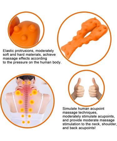 Relieflylab Trapezius Stretcher | Neck & Shoulder Tension Relief Massager | Trigger Point Therapy Device - Orange - Buy Online on GoSupps.com