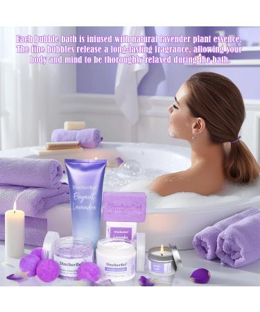 Luxury Lavender Spa Gift Basket for Women | Relaxing Bubble Bath & Body Set - Perfect Birthday Gift for Mom Sister Teacher - Buy Online on GoSupps.com