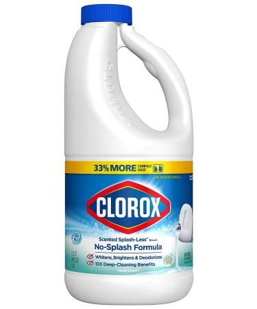 Clorox Splash-Less Bleach Clean Linen 40oz - Powerful Stain Remover with Splatter-Free Pour, Package Varies - Buy Online on GoSupps.com