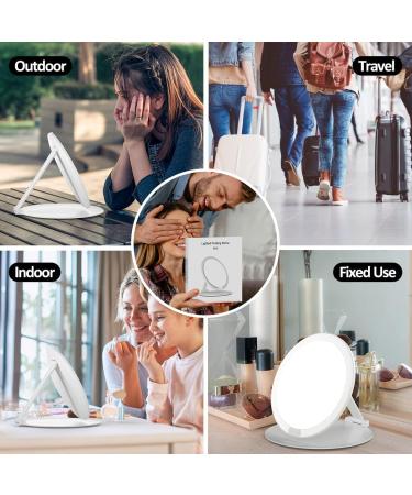 SHEGINEL Lighted Makeup Mirror with USB Rechargeable, 80 LED, 2000 mAh Battery, Portable Vanity Mirror for Travel - Adjustable Angle & Height (7.87 Inch) - Buy Online on GoSupps.com