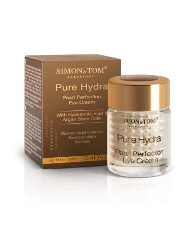 Simon & Tom Pure Hydra Pearl Eye Cream - 15 ml Hydra Lifting Eye Contour - hyaluronic acid - Argan stem cells - Vitamin C - gives a smooth and radiant eye contour - Made in Spain