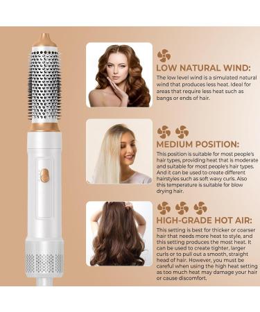6 in 1 Hair Dryer Brush Set | Volumizer Curler & Straightener | Detachable Hot Air Brush for Effortless Hair Styling - Buy Online on GoSupps.com