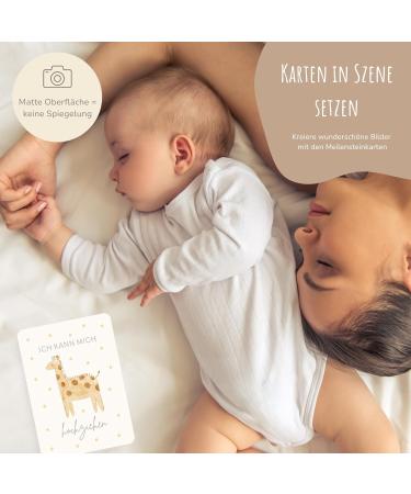 Meinbaby123 Milestone Cards | Baby's First Year Photo Set | 50 Cards & Cotton Bags | Perfect Birth Gift - Beige Boho Design - Buy Online on GoSupps.com