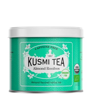 Kusmi tea organic rooibos almond - loose herbal tea with natural almond aroma - sweet and creamy rooibos tea infusion - caffeine -free - 100 g metal tea can