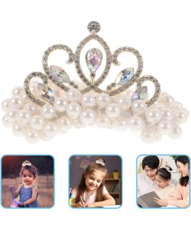 TOVINANNA Crown Pearl Hair Tie Beaded Fashion Elastic Hair Scrunchies Fancy Ponytail Holder Princess Hair Accessories for Women Girls - Buy Online on GoSupps.com