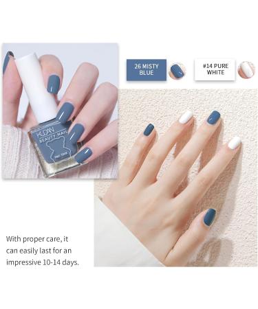 TBeautfave Blue Nail Varnish Nail Polish Quick Dry Long Lasting Nail Polish Non-Toxic Breathable Nail Polish No Need Cure Nail Gel Polish Nail Varnish at Home Manicure 26 Haze Blue - Buy Online on GoSupps.com