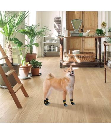 Non-Slip Dog Socks 2 Pairs - Adjustable Indoor Dog Cat Paw Protectors - Fits Extra Small to Extra Large Dogs Cats - M Black - Buy Online on GoSupps.com
