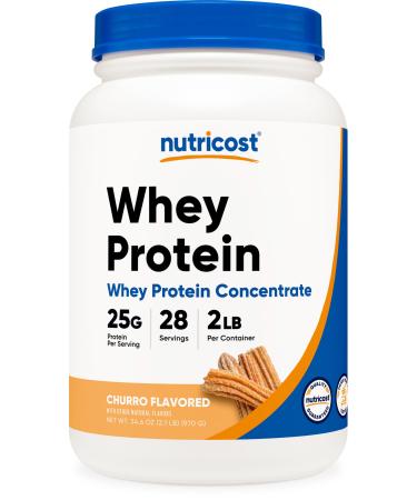 Nutricost Whey Protein Concentrate 2 LB Churro Flavored - GMO-Free Gluten-Free