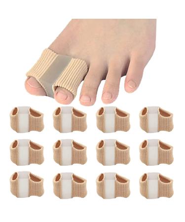 12 Packs Toe Spacers for Feet Women, Toe Separators for Overlapping Toes, Zen Toes for Women and Men, Toe Spacers for Bunions, Hallux Valgus Corrector White